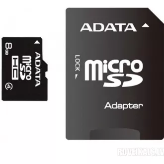 ADATA MicroSDHC karta 8GB Class 4 + SD adaptér