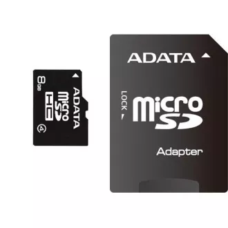 ADATA MicroSDHC karta 8GB Class 4 + SD adaptér