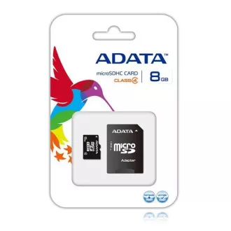 ADATA MicroSDHC karta 8GB Class 4 + SD adaptér