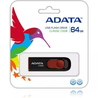ADATA Flash Disk 64GB C008, USB 2.0 Classic, čierna