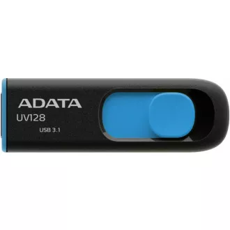 ADATA Flash 32GB UV128, USB 3.1 Dash Drive (R:40/W:25 MB/s) čierna/modrá