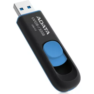 ADATA Flash 32GB UV128, USB 3.1 Dash Drive (R:40/W:25 MB/s) čierna/modrá