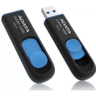 ADATA Flash 64GB UV128, USB 3.1 Dash Drive (R:90/W:40 MB/s) čierna/modrá ADATA Flash 64GB UV128, USB 3.1 Dash Drive (R:90/W:40 MB/s) čierna/modrá