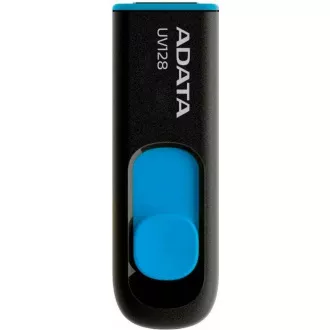 ADATA Flash 64GB UV128, USB 3.1 Dash Drive (R:90/W:40 MB/s) čierna/modrá