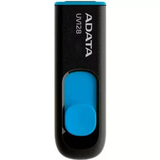 ADATA Flash 64GB UV128, USB 3.1 Dash Drive (R:90/W:40 MB/s) čierna/modrá ADATA Flash 64GB UV128, USB 3.1 Dash Drive (R:90/W:40 MB/s) čierna/modrá