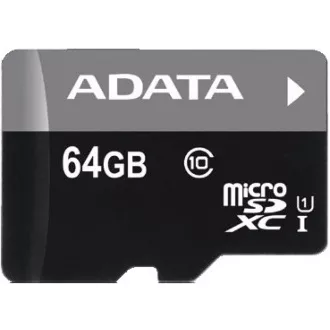 ADATA MicroSDXC karta 64GB Premier UHS-I Class 10 + SD adaptér