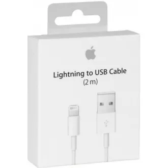 APPLE USB kábel s lightning konetorom - biely (bulk balenie) 2m APPLE USB kábel s lightning konetorom - biely (bulk balenie) 2m