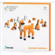 PIXIO Orange Animals magnetická stavebnica