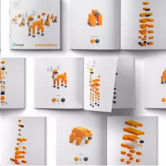 PIXIO Orange Animals magnetická stavebnica