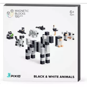 PIXIO Black & White Animals magnetická stavebnica
