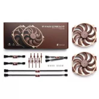 NOCTUA Ventilátor NF-A14x25r-G2-PWM-Sx2-PP, 2x 140mm, hnedá