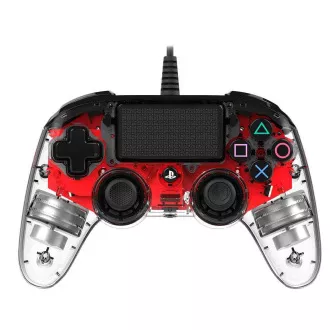 Nacon Wired Compact Controller - ovládač pre PlayStation 4 - priehľadný červený Nacon Wired Compact Controller - ovládač pre PlayStation 4 - priehľadný červený