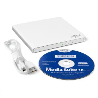 HITACHI LG - externá mechanika DVD-W/CD-RW/DVD±R/±RW/RAM GP57EW40, Slim, White, box+SW - Použité