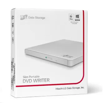 HITACHI LG - externá mechanika DVD-W/CD-RW/DVD±R/±RW/RAM GP57EW40, Slim, White, box+SW - Použité