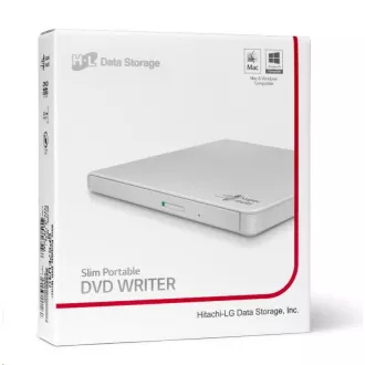 HITACHI LG - externá mechanika DVD-W/CD-RW/DVD±R/±RW/RAM GP57EW40, Slim, White, box+SW