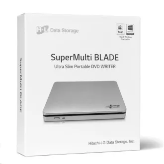 HITACHI LG - externá mechanika DVD-W/CD-RW/DVD±R/±RW/RAM/M-DISC GP70NS50, Blade Ultra Slim, Silver, box+SW HITACHI LG - externá mechanika DVD-W/CD-RW/DVD±R/±RW/RAM/M-DISC GP70NS50, Blade Ultra Slim, Silver, box+SW