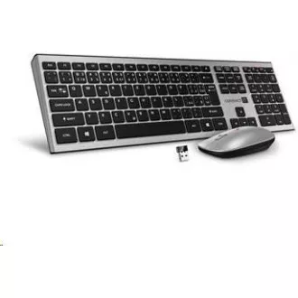 CONNECT IT Combo bezdrôtová strieborná klávesnica + myš, (+2x AAA +1x AA batérie zadarmo), CZ + SK layout