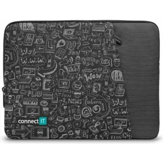CONNECT IT Doodle púzdro pre notebook 15.6", čierna