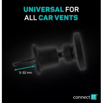 CONNECT IT InCarz MagSafe univerzálna magnetická bezdrôtová nabíjačka do auta, čierna