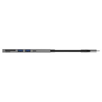 CONNECT IT USB-C húb, 2x USB-A, 1x USB-C, 1x SD karta, 1x MicroSD karta, sivá