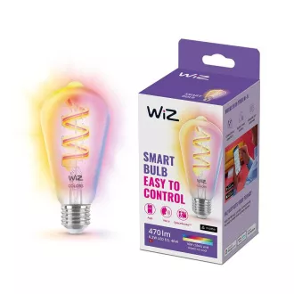PHILIPS WiZ Wi-Fi BLE ST64 E27 6, 3 W - farebná žiarovka, nastaviteľná teplota, stmievateľná