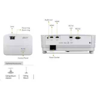 ACER Projektor H6542, 1080p (1920x1080), 4000 ANSI, 13000:1, 2 x HDMI, repro 1x3W, 2.4Kg, LumiSense, ColorBoost 3D