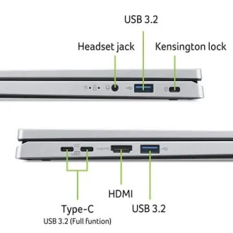 ACER NTB Aspire Go Spin 14 (AGSP14-31PT-C2S7), N150, 14" WUXGA, 8GB, 512GB SSD, Intel Graphics, W11H, Silver