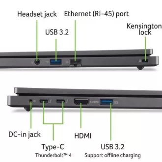 ACER NTB TravelMate P2 (TMP216-51-G2-TCO-57VE), Core 5 120U, 16" WUXGA, 16GB, 512GB SSD, Intel, W11P EDU, Gray