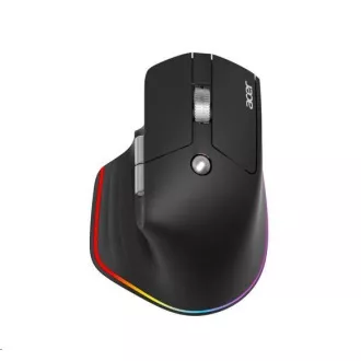 ACER bezdrôtová myš Easy Fit Mouse, ergonomická, 4000dpi, 6 tlačidiel, RGB, 10m dosah, USB-C, BT, Black