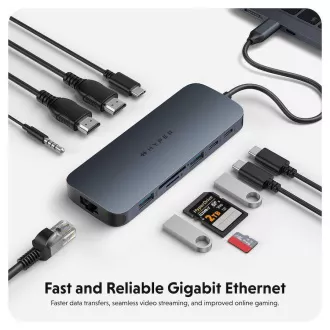 Hyper® EcoSmart™ Gen.2 Dual HDMI USB-C 11-in-1 Hub 140W PD 3.1 Pass-thru Hyper® EcoSmart™ Gen.2 Dual HDMI USB-C 11-in-1 Hub 140W PD 3.1 Pass-thru