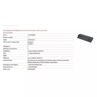 FUJITSU DOCK+ AC 90W U7313 U7413 U7613 - 4xUSB 2xUSBC 2xDP 1xHDMI VGA RJ45-bez kábla FUJITSU DOCK+ AC 90W U7313 U7413 U7613 - 4xUSB 2xUSBC 2xDP 1xHDMI VGA RJ45-bez kábla