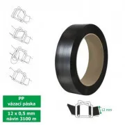 Páska viazacia PP 12x0, 5mm 3100m d206 čierna