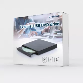 GEMBIRD externá DVD-ROM napaľovačka DVD-USB-04, čierna GEMBIRD externá DVD-ROM napaľovačka DVD-USB-04, čierna