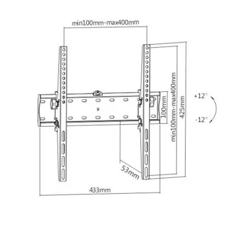GEMBIRD Držiak TV WM-55T-02, 32 "-55" (40kg), náklopný GEMBIRD Držiak TV WM-55T-02, 32 "-55" (40kg), náklopný