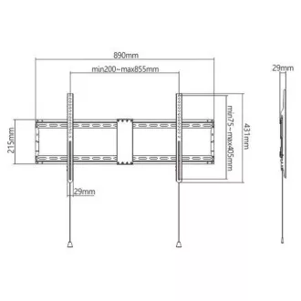 GEMBIRD Držiak TV WM-90F-01, 43"-90" (70kg), pevný GEMBIRD Držiak TV WM-90F-01, 43"-90" (70kg), pevný