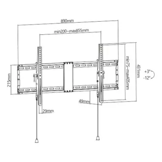 GEMBIRD Držiak TV WM-90T-01, 43"-90" (70kg), náklopný GEMBIRD Držiak TV WM-90T-01, 43"-90" (70kg), náklopný