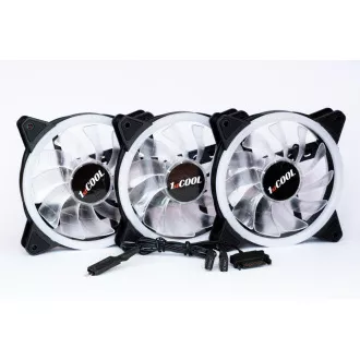 1stCOOL KIT AURA EVO CRYSTAL ARGB 3x Crystal White ventilátor + ARGB Nano radič