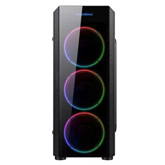 VeinX case Mars MAR01A Mid Tower, bez zdroja, 3xUSB, priehľadná bočnica, 4xARGB Fan 120mm, čierna