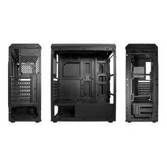 VeinX case Mars MAR01A Mid Tower, bez zdroja, 3xUSB, priehľadná bočnica, 4xARGB Fan 120mm, čierna