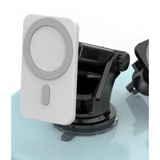 1stCOOL bezdrôtová QI nabíjačka 15W, magnetická, do auta, MagSafe kompatibilná, biela