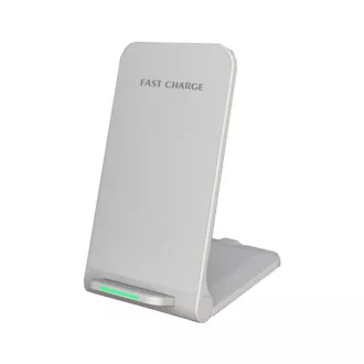 1stCOOL bezdrôtová QI nabíjačka H18, skladací stojan, USB-C, biela