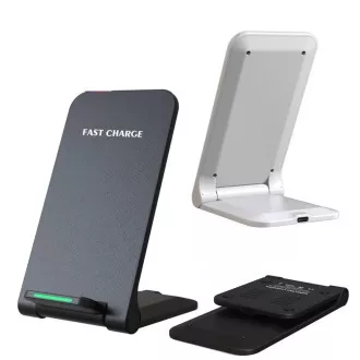 1stCOOL bezdrôtová QI nabíjačka H18, skladací stojan, USB-C, biela