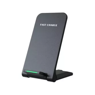 1stCOOL bezdrôtová QI nabíjačka H18, skladací stojan, USB-C, čierna