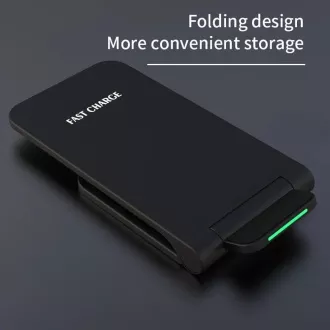 1stCOOL bezdrôtová QI nabíjačka H18, skladací stojan, USB-C, čierna