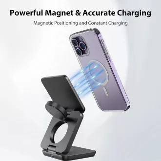 1stCOOL bezdrôtová skladacia QI nabíjačka 3v1, MagSafe, USB-C, biela