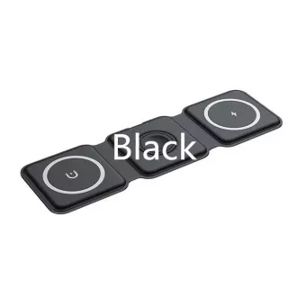 1stCOOL bezdrôtová prenosná QI nabíjačka 3v1, MagSafe, USB-C, čierna