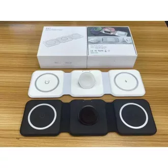 1stCOOL bezdrôtová prenosná QI nabíjačka 3v1, MagSafe, USB-C, čierna
