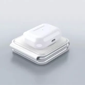 1stCOOL bezdrôtová prenosná QI nabíjačka 3v1, MagSafe, USB-C, biela