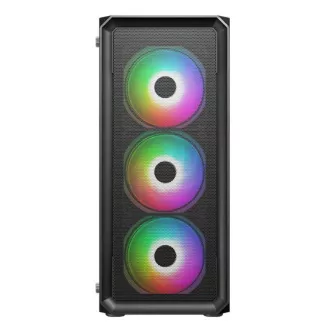 VeinX case HERMES MESH Mid Tower, ATX, 1xUSB 3.0, 2xUSB 2.0, 4x ARGB Fan, ARGB Controller, čierna