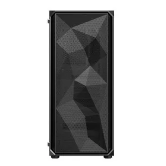 VeinX case ME19A Mid Tower, bez zdroja, 1x USB3.0, 1x USB2.0, 4x 120mm ARGB Fan, 1x ARGB Controller, čierna